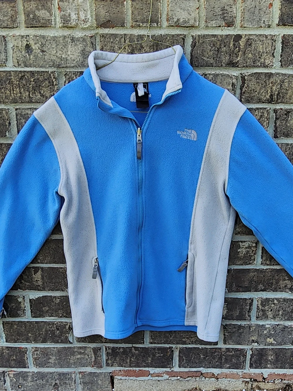 The North Face Women's Blue & Light Gray Fleece Jacket- See Measurements